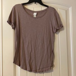 Short Sleeve Light Purple Blouse